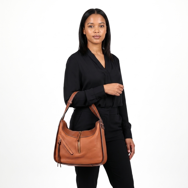 Leather Hammock Small Shoulder Bag Tan/Brown