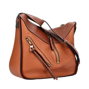 Leather Hammock Small Shoulder Bag Tan/Brown, view 2