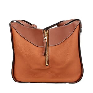 Leather Hammock Small Shoulder Bag Tan/Brown, view 3