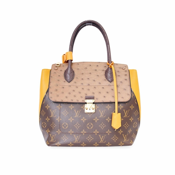 LOUIS VUITTON Monogram Ostrich & Lizard Majestueux Tote MM
