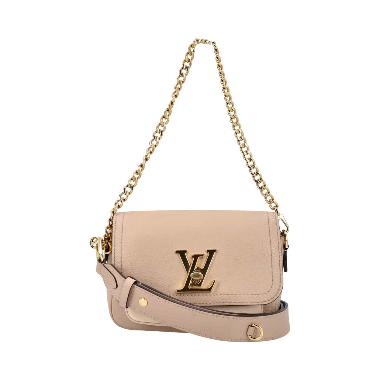 LOUIS VUITTON Leather Lockme Tender Bag Beige | Luxity
