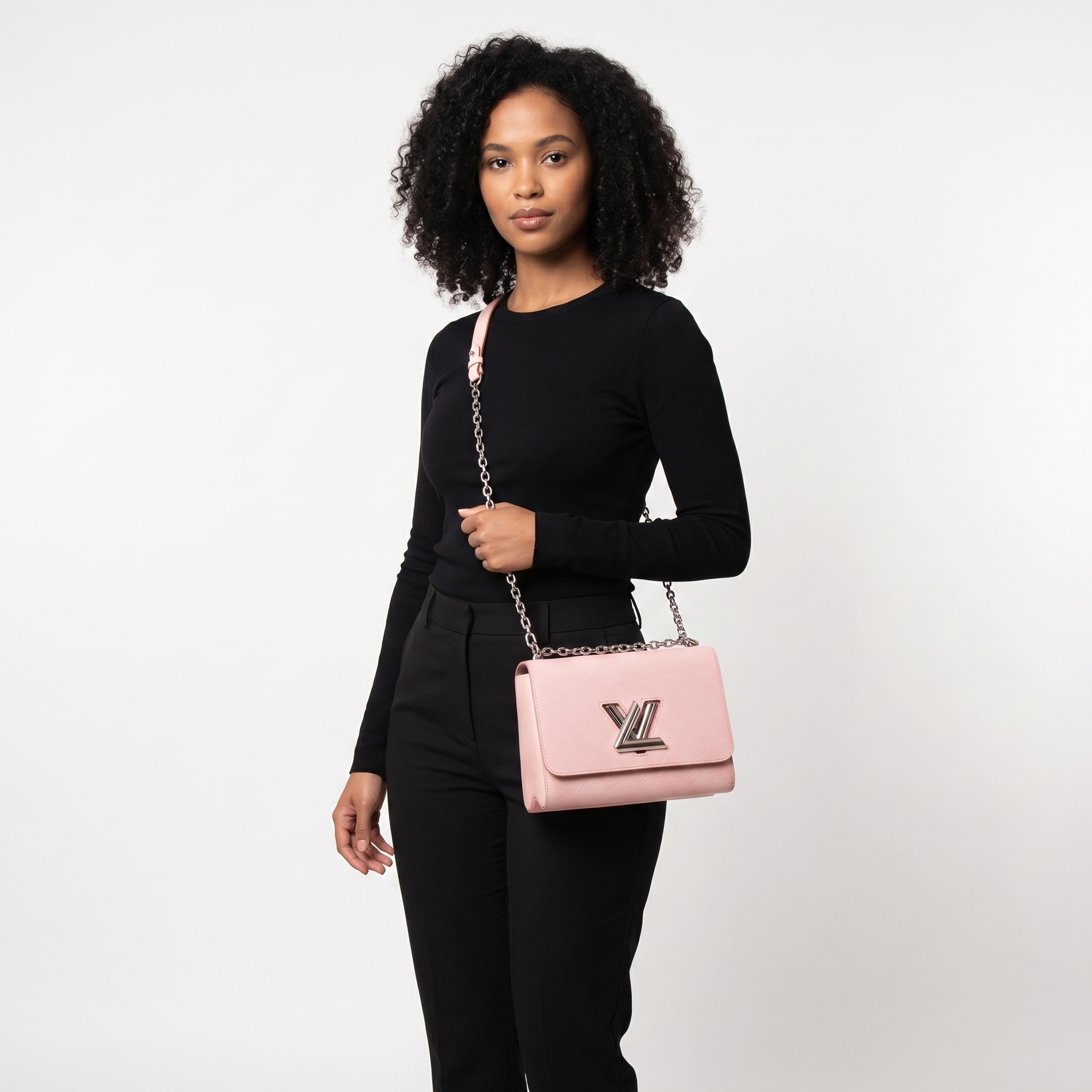 LOUIS VUITTON Epi Twist MM Rose Ballerine | Luxity