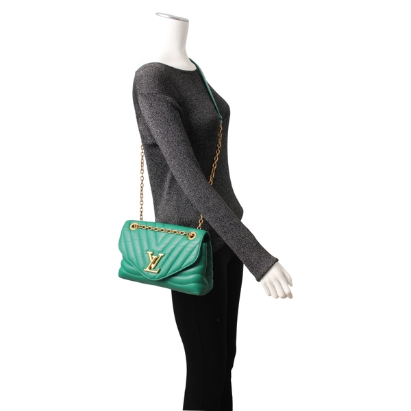 Leather New Wave Shoulder Bag MM NM Green