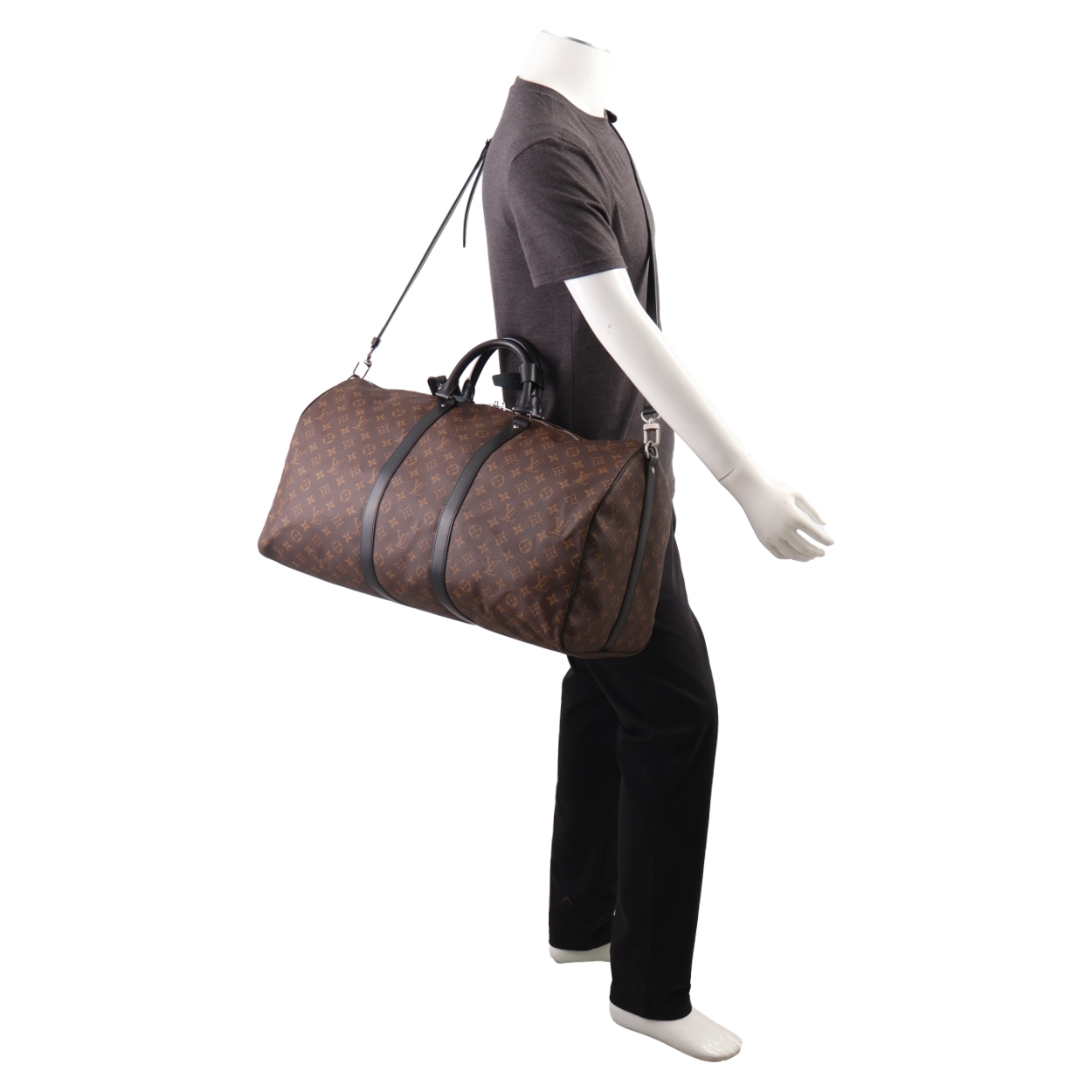 LOUIS VUITTON Monogram Macassar Keepall Bandouliere 55 | Luxity