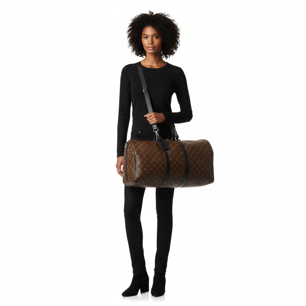 LOUIS VUITTON Monogram Macassar Keepall Bandouliere 55 | Luxity