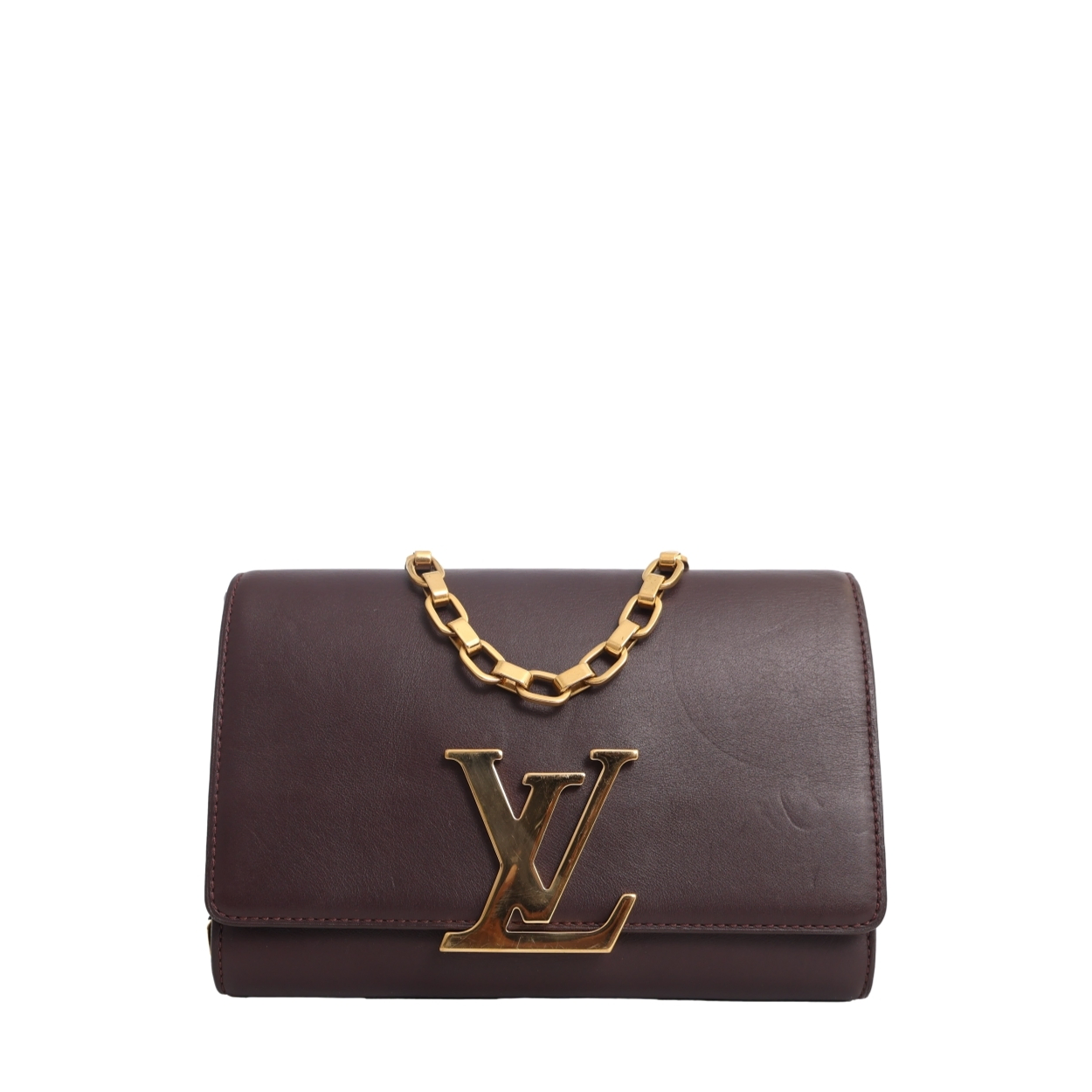 バッグ Louis Viton LOUIS VUITTON Leather Chain Louise Clutch Prune | Luxity