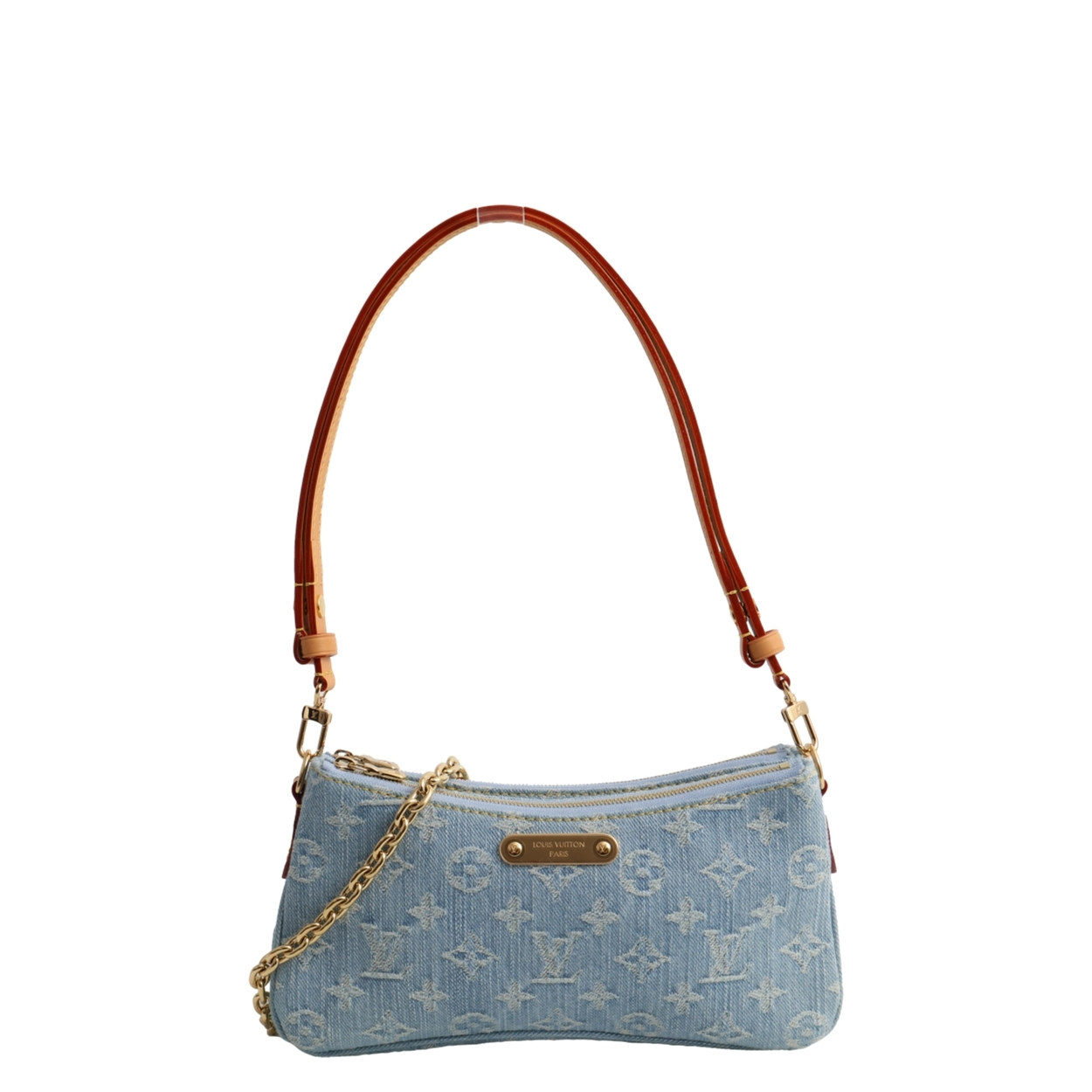 LOUIS VUITTON Monogram Denim Liv Pochette Washed Blue | Luxity