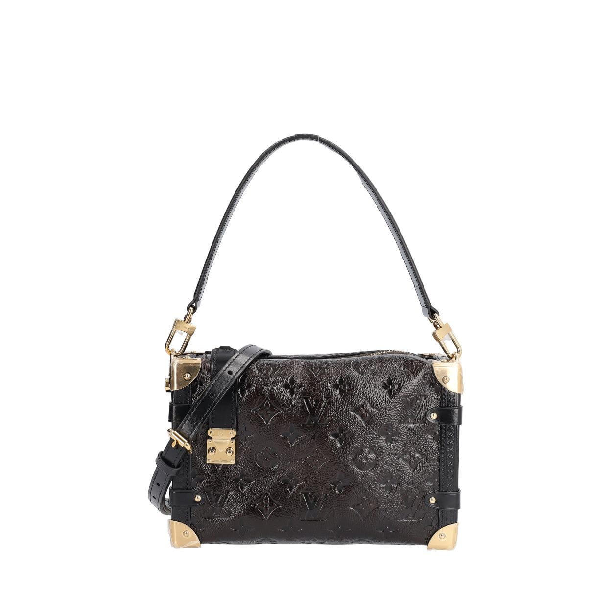LOUIS VUITTON Monogram Saga Side Trunk MM Acajou Brown | Luxity
