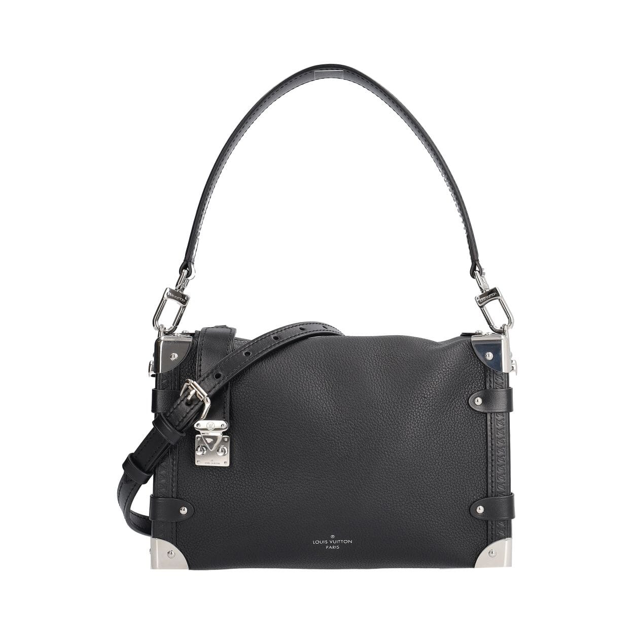 LOUIS VUITTON Leather Side Trunk MM Black | Luxity