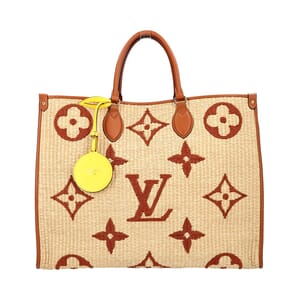 Raffia Monogram OnTheGo Tote MM Tan
