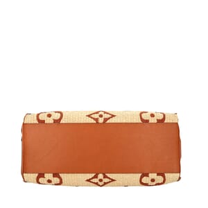 Raffia Monogram OnTheGo Tote MM Tan, view 8
