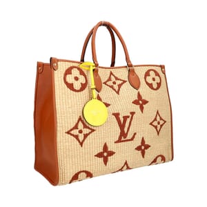 Raffia Monogram OnTheGo Tote MM Tan, view 2