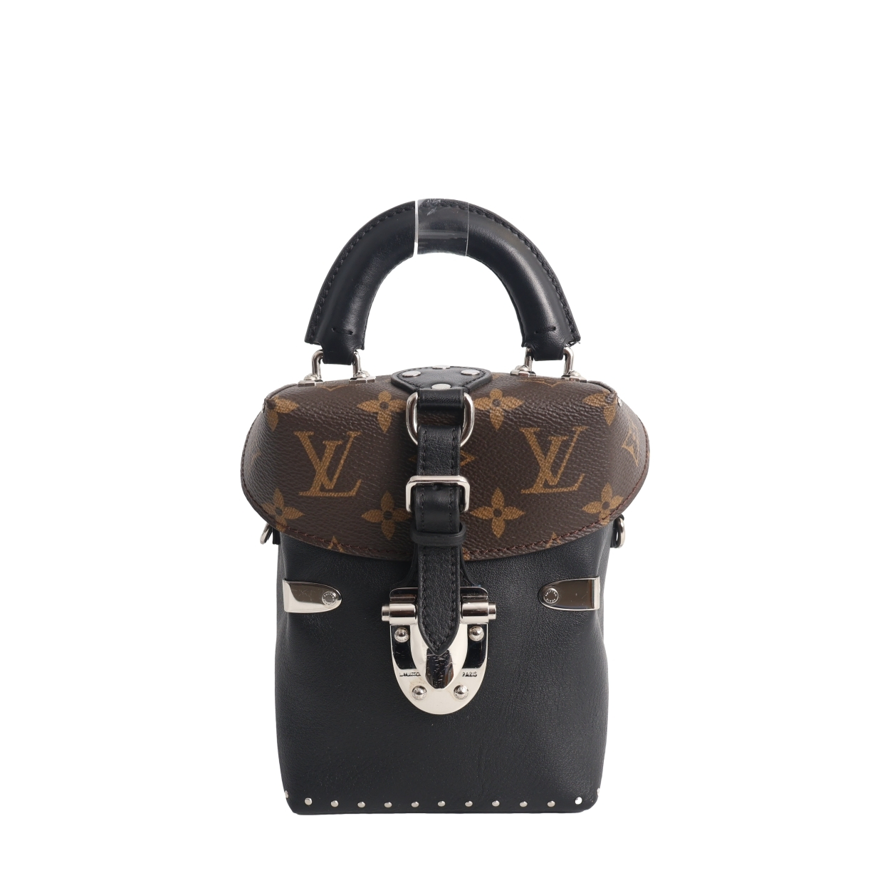 LOUIS VUITTON Monogram Studded Camera Box Black | Luxity