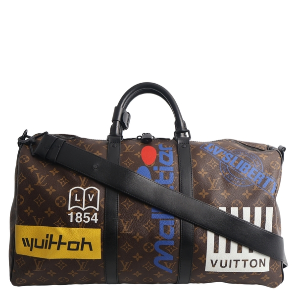 Monogram Macassar Logo Story Keepall Bandouliere 50