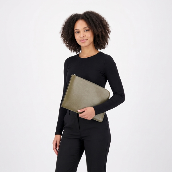 Epi Pochette Jour Kaki GM