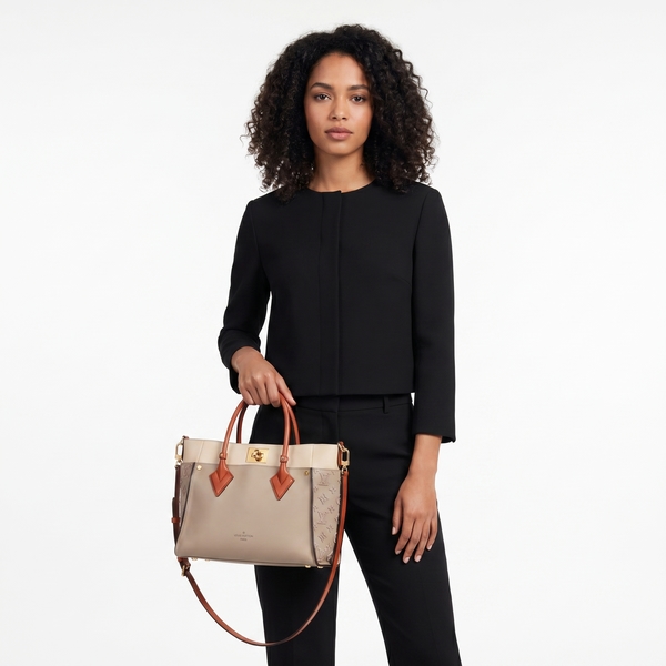 Leather On My Side MM Galet Grey
