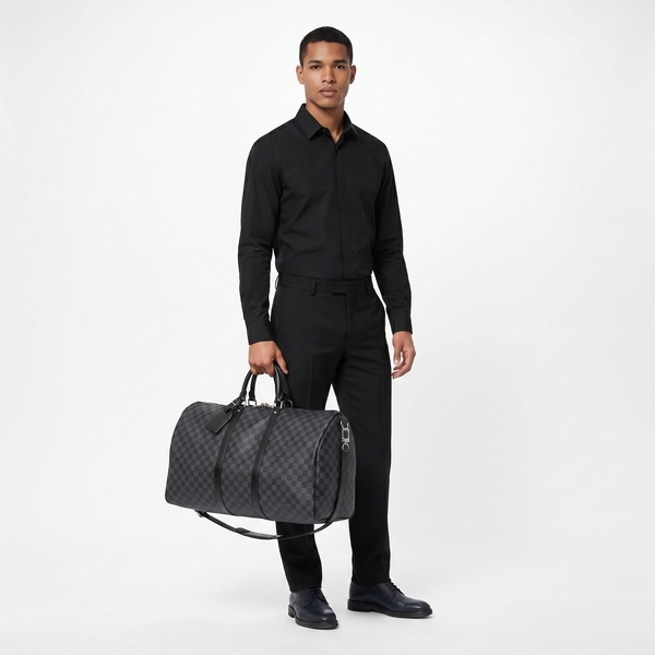 Damier Graphite Keepall Bandouliere 55