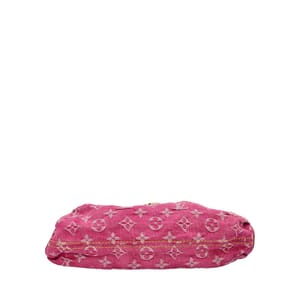 Denim Monogram Mini Pleaty Fuschia, view 6