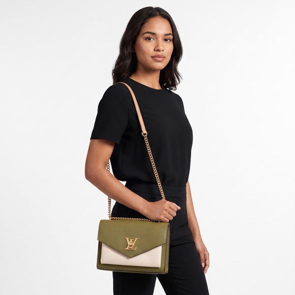 Leather Mylock Me Chain Bag Bicolour