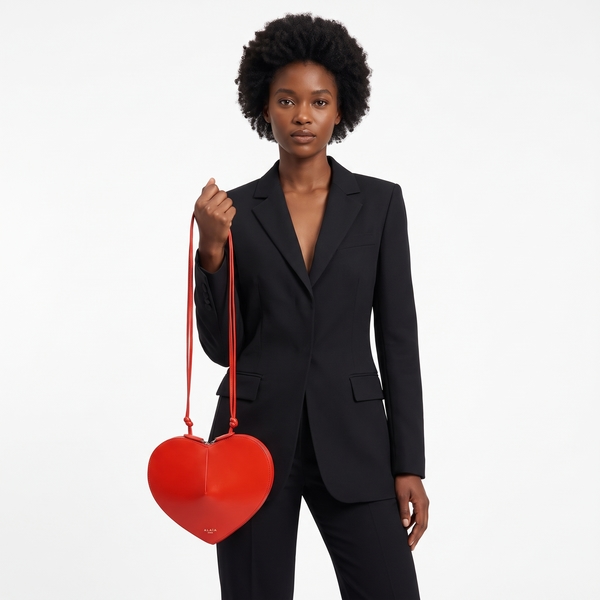 Leather Le Coeur Crossbody Bag Red