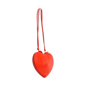 Leather Le Coeur Crossbody Bag Red, view 2
