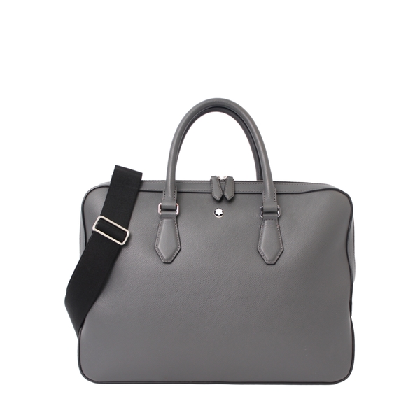 Leather Sartorial Document Case Grey