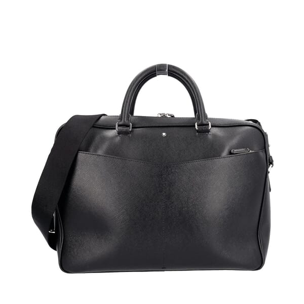 Leather Sartorial Large Document Case Black
