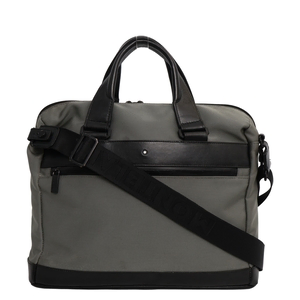Nylon/Leather Nightflight Laptop Bag Black/Grey