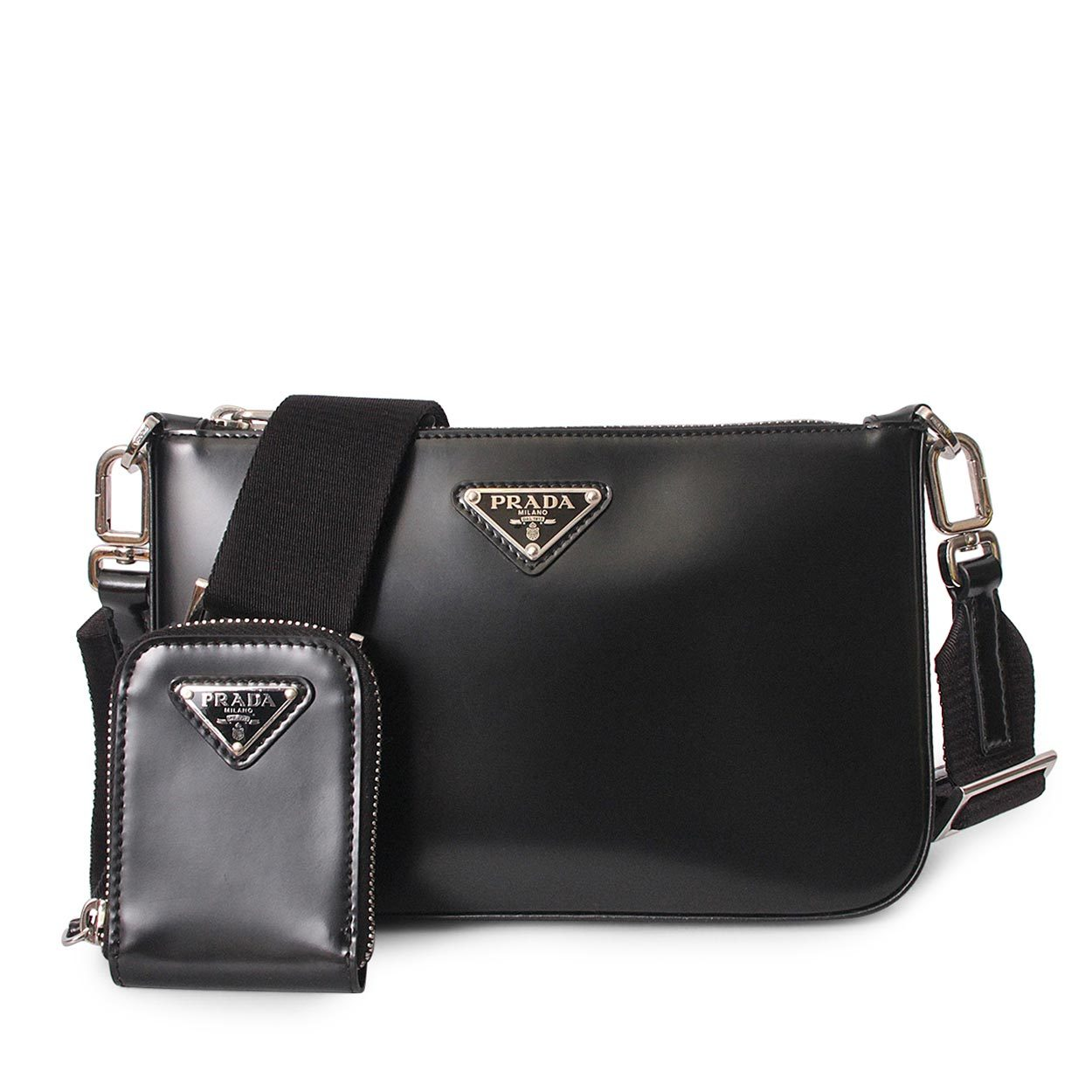 PRADA Leather Crossbody Bag Black | Luxity