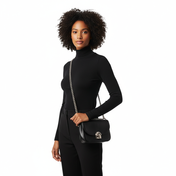 Leather Arcade Crossbody Bag Black