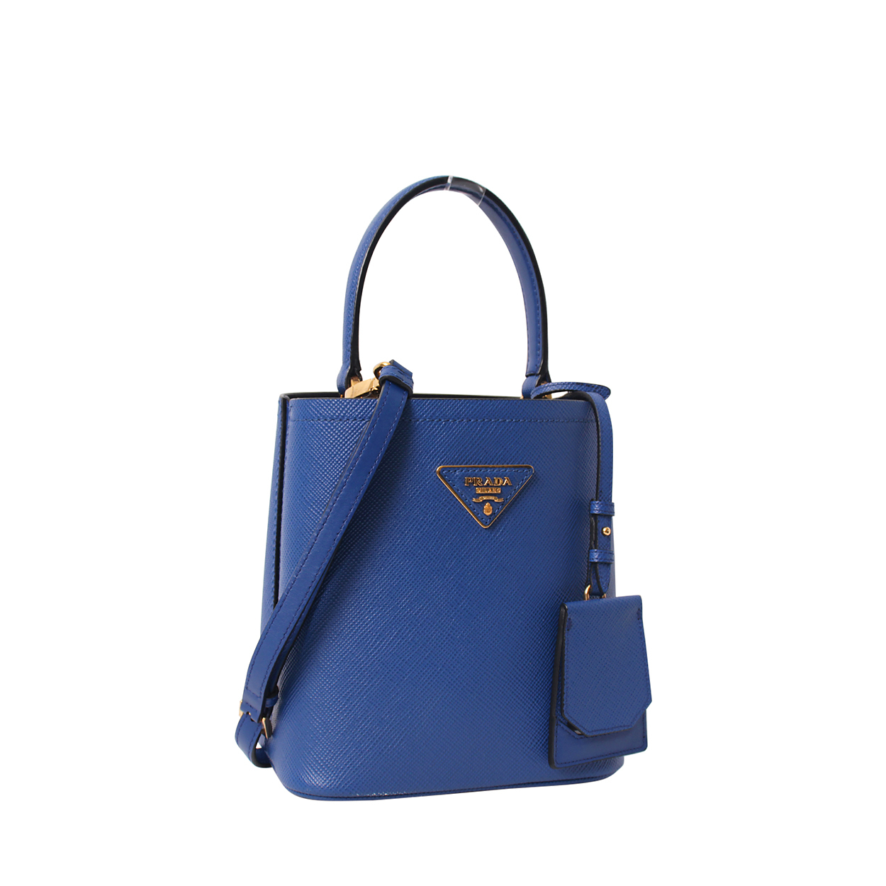 PRADA Saffiano Panier Small Bag Blue | Luxity
