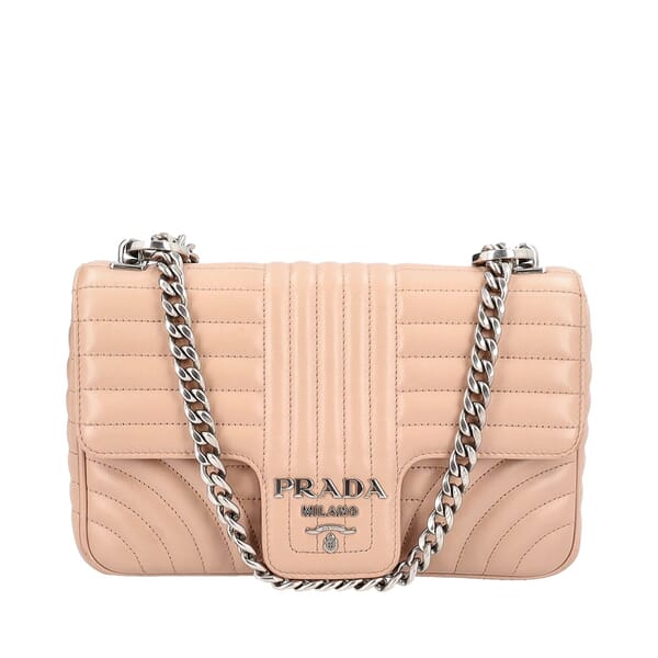 Leather Diagramme Medium Shoulder Bag Nude