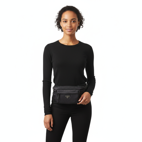 Tessuto Logo Belt Bag Blue