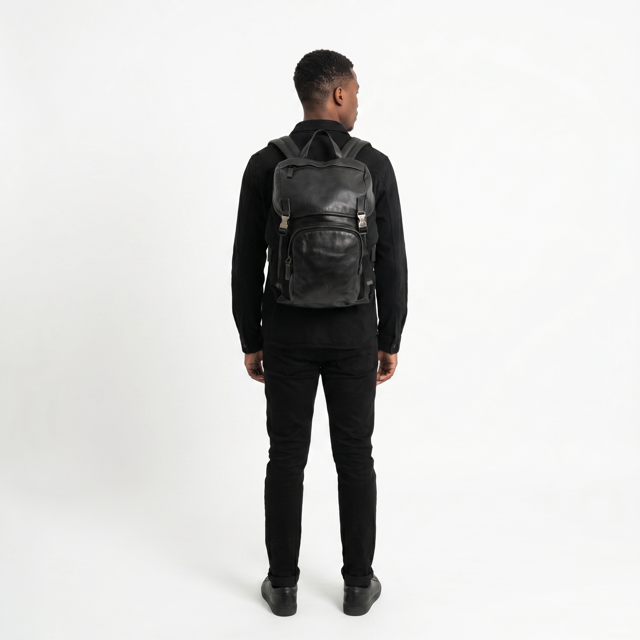PRADA Leather/Nylon Backpack Black | Luxity