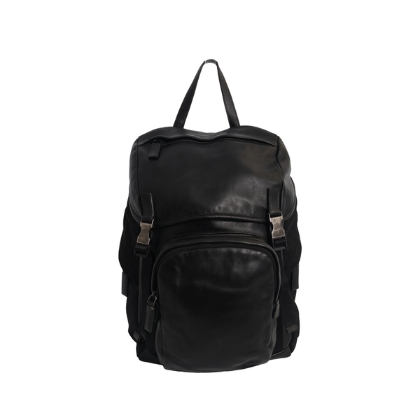 PRADA Leather/Nylon Backpack Black | Luxity