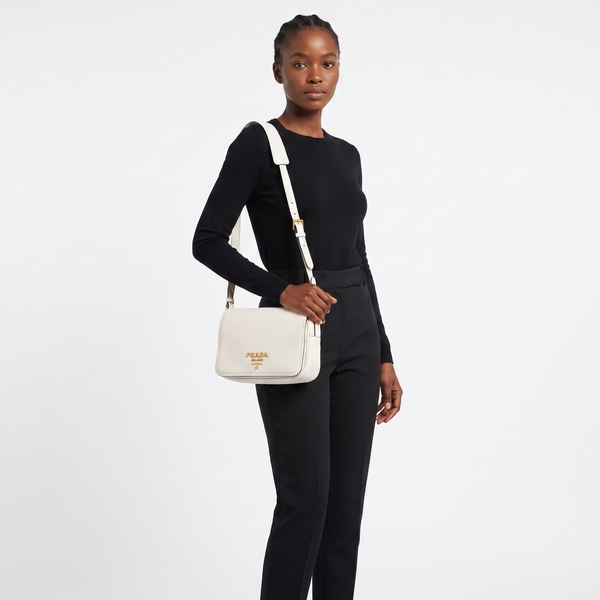 Vitello Phenix Crossbody Bag White