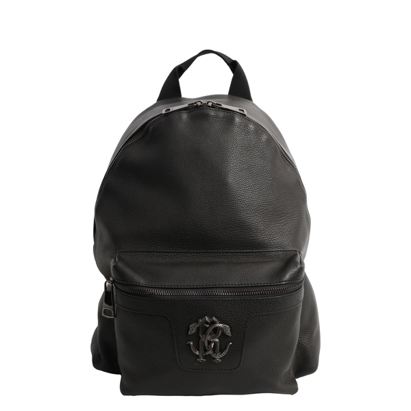 Leather Mirror Snake Backpack Black