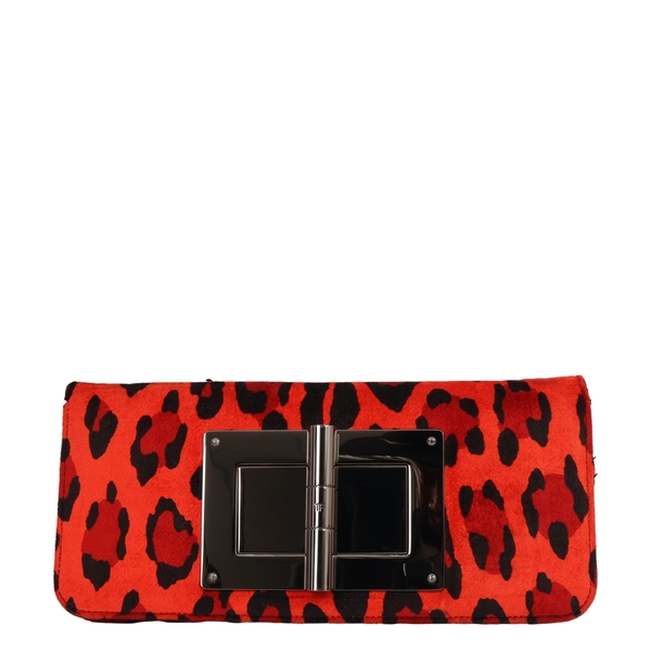 Velvet Natalia Clutch Red Leopard Print