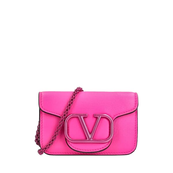 Leather Micro Loco Shoulder Bag Pink