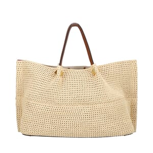 Straw Medium Summer Tote Beige, view 4
