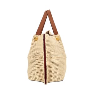 Straw Medium Summer Tote Beige, view 6