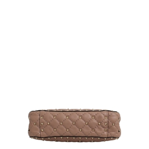 GARAVANI Leather Rockstud Spike Medium Bag Nude, view 9