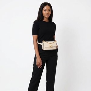 Leather Belt Bag White, view 8