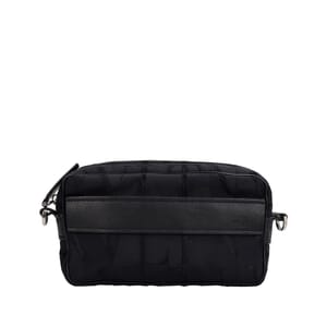 Nylon Jacquard VLTN Times Crossbody Bag Black, view 5