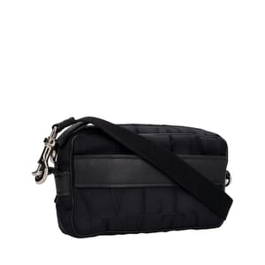 Nylon Jacquard VLTN Times Crossbody Bag Black, view 2
