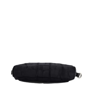 Nylon Jacquard VLTN Times Crossbody Bag Black, view 6