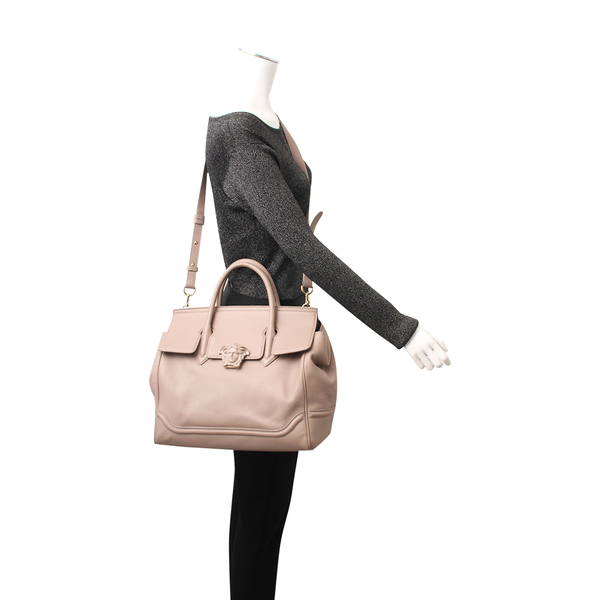 Leather Palazzo Empire Tote Nude