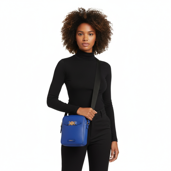 Leather Biggie Crossbody Bag Blue