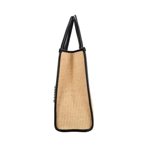 Raffia/Leather Tote Neutral/Black, view 4
