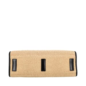 Raffia/Leather Tote Neutral/Black, view 6